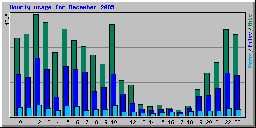 Hourly usage for December 2005